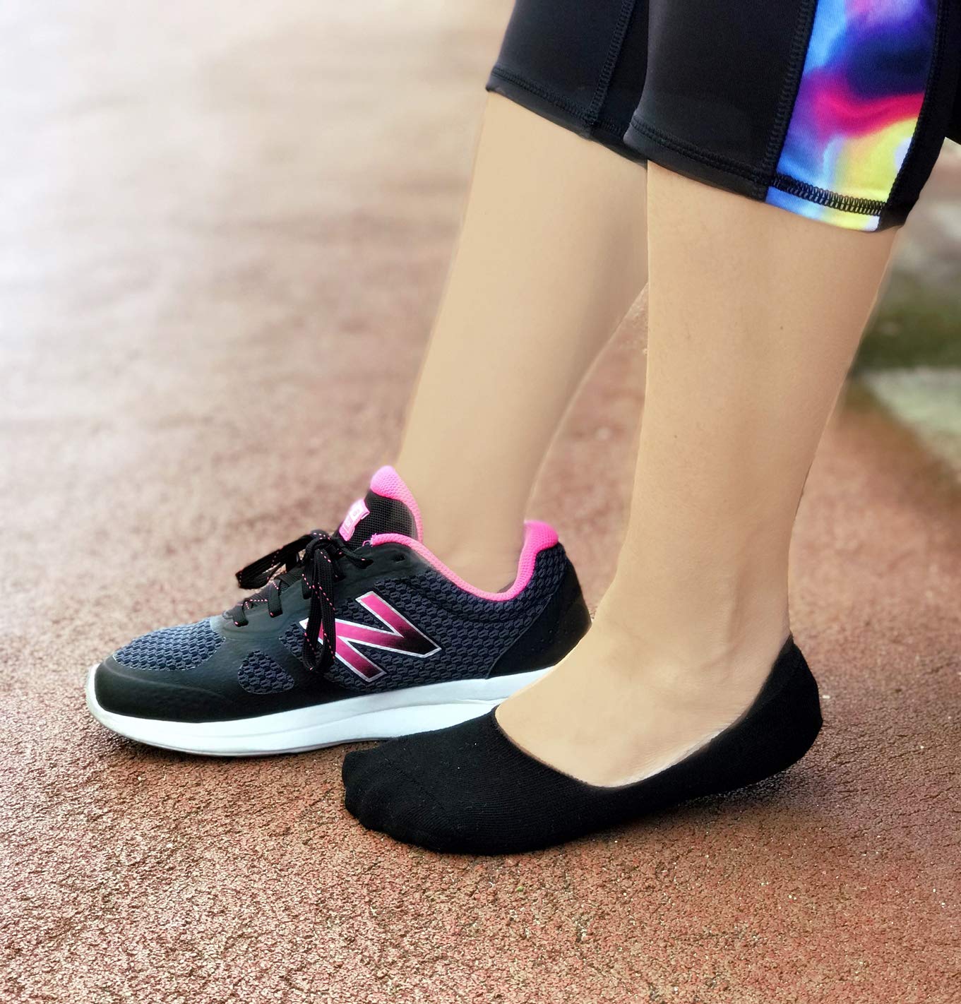 Fit in Clouds Women's No-Show Low Cut Invisible Non-Slip Socks for Flats & Sneakers - 80% Cotton - White, Black, Grey & Skin Tone - Perfect for Casual Wear, Workouts & Everyday Comfort