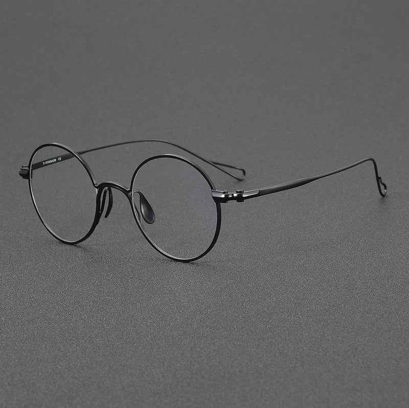 Stylish Black Full Rim Round Titanium Eyeglasses for Women - Lightweight & Durable Frame - Perfect for Office, Reading & Everyday Wear (Model 942152)