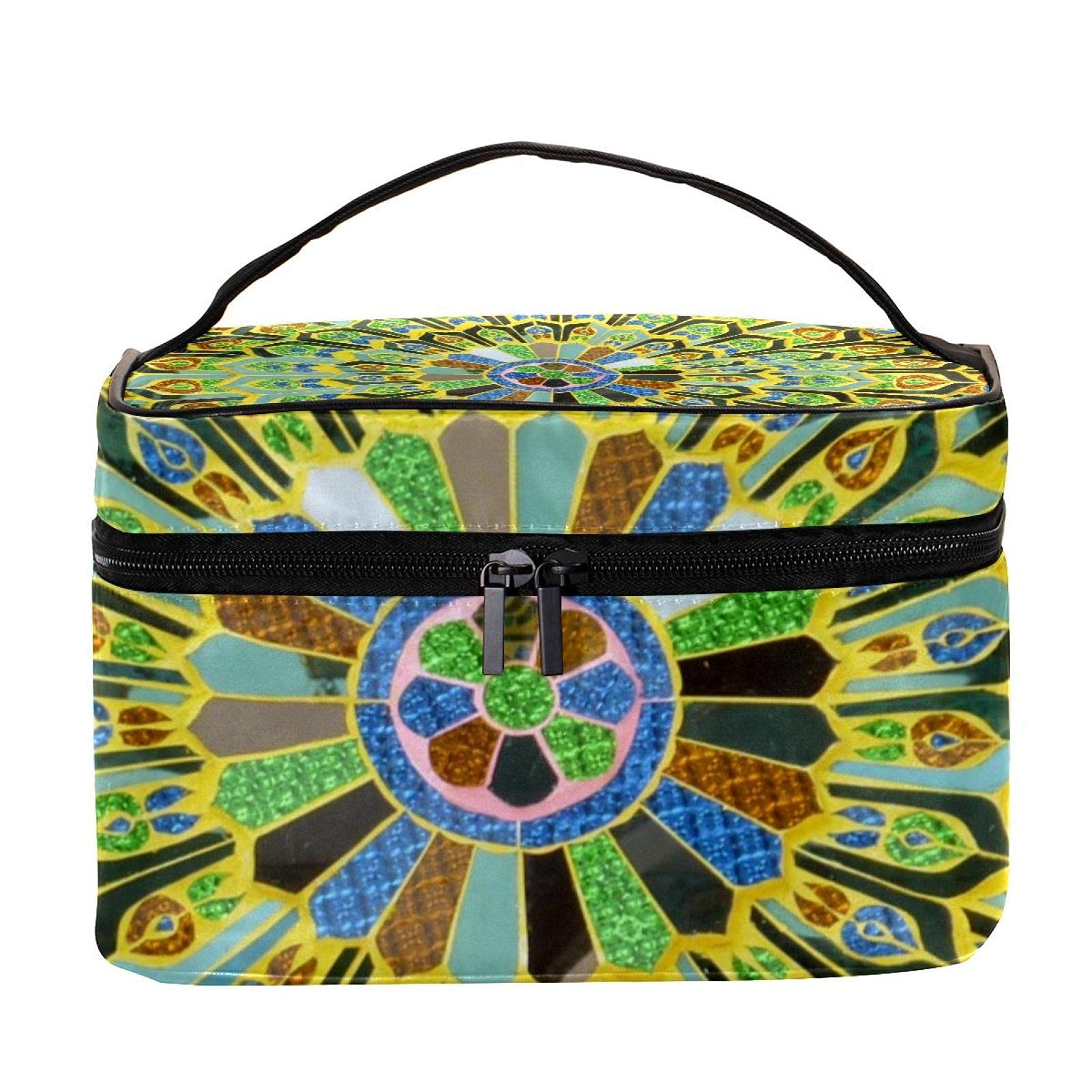 Bohemian Mandala Pattern Large Travel Makeup Bag - Waterproof Cosmetic Organizer with Zipper for Women & Girls | Perfect for Vacations, Gym & Daily Essentials Storage