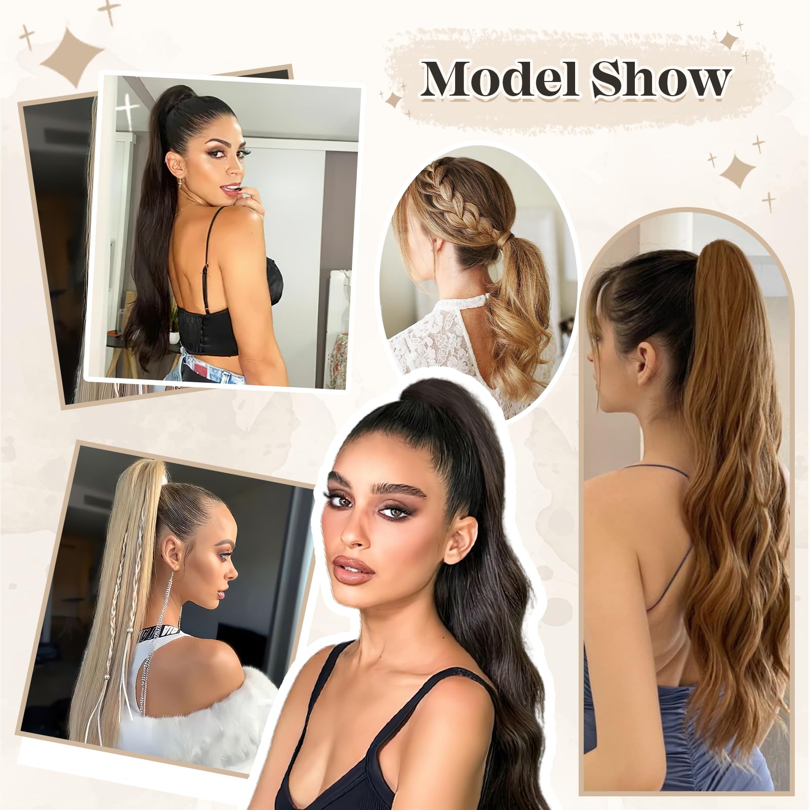 Natural Human Hair Ponytail Extension with Secure Claw Clip - Soft 14-22 Inch Hairpiece for Women in Jet Black (20