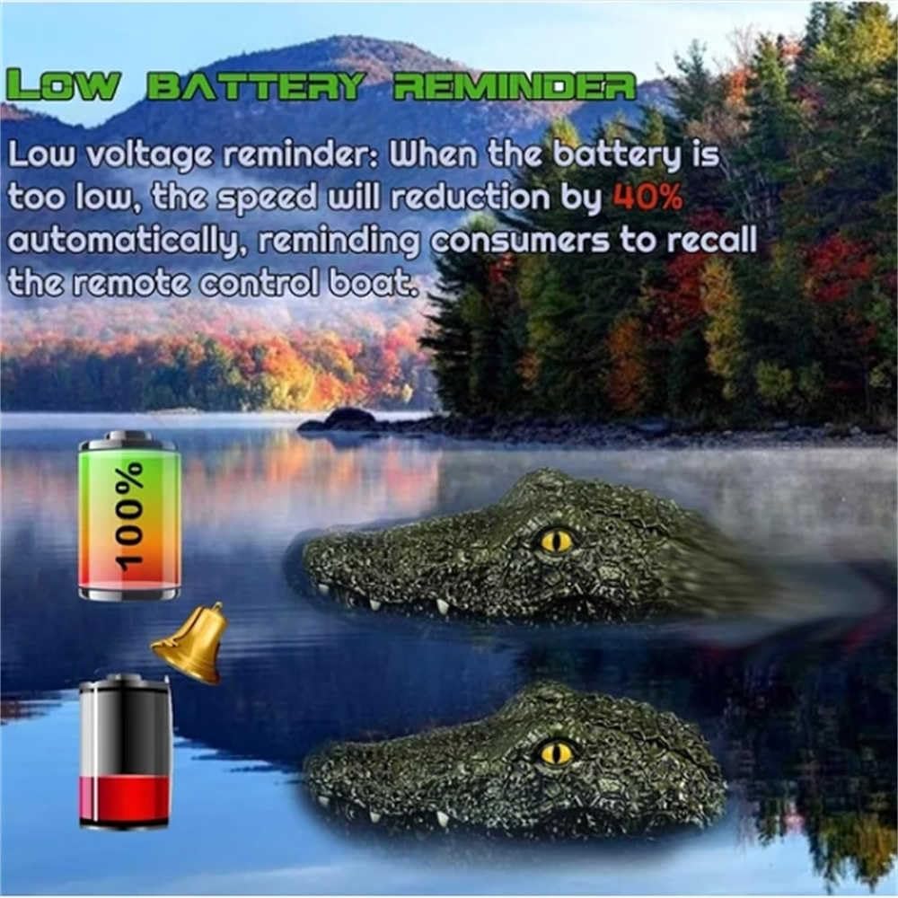 2.4GHz Remote Control Alligator Head Boat Toy - Realistic Swimming Alligator Prank Gadget for Pool, Lake & Parties - Fun Water Toy for Kids & Adults (1PC) - Perfect for Halloween Pranks, Pool Parties & Outdoor Water Play