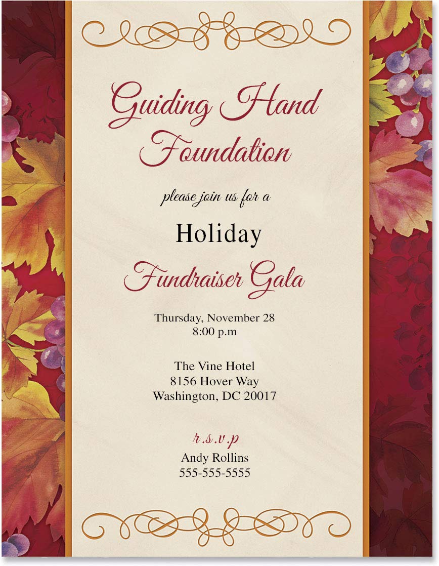 Autumn Vineyard Leaves Thanksgiving Stationery Set - 25 Elegant Premium Border Papers 8.5x11 for Letterhead, Writing & Decorative Printing | Perfect for Fall Invitations, Seasonal Correspondence & Holiday Craft Projects