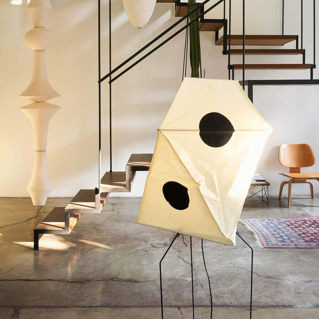 Akari UF3 Q Floor Lamp - Modern Japanese Paper Light for Living Room, Bedroom & Office - Warm Ambient Lighting for Home Decor & Relaxation