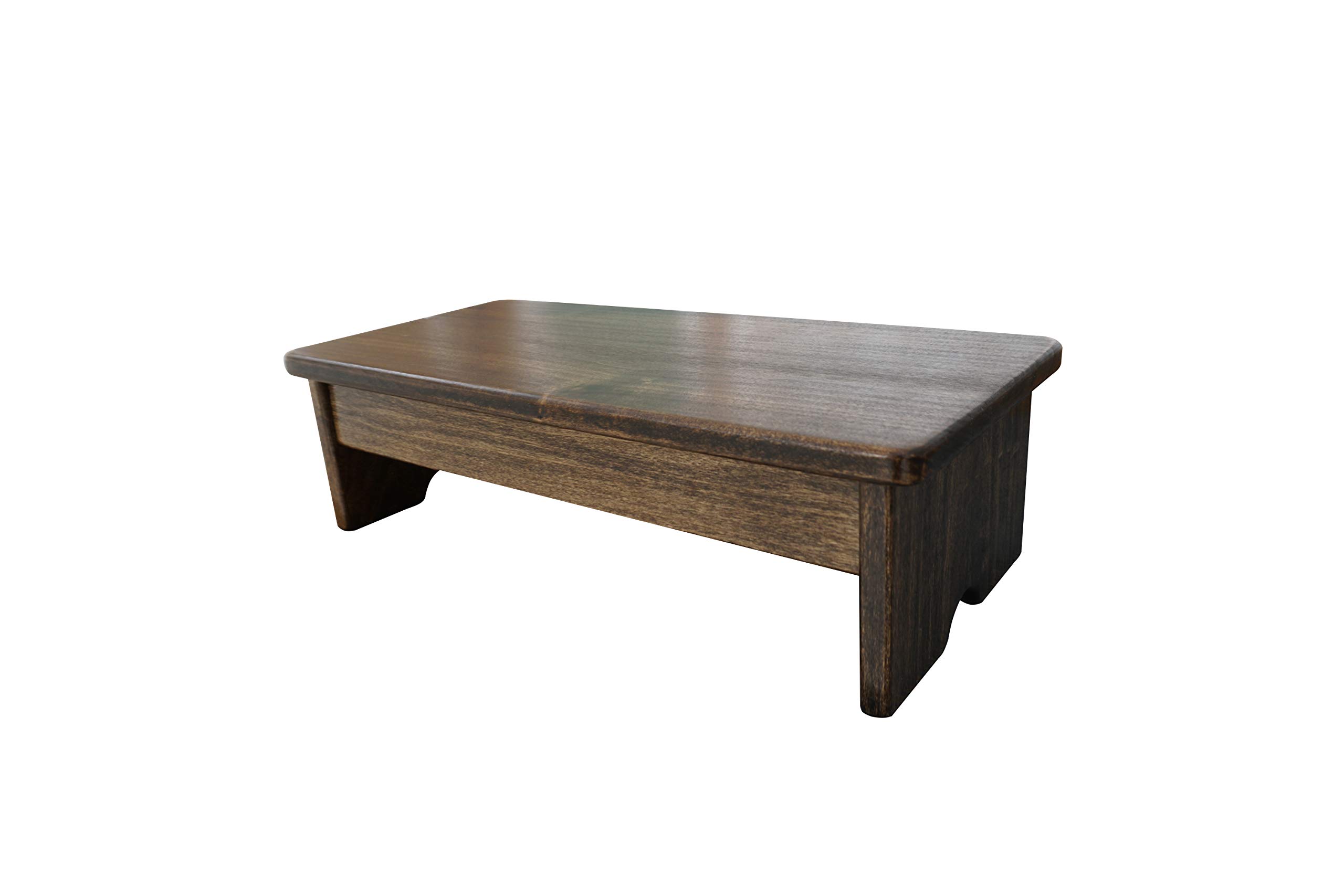 Compact Walnut Stain Bedside Foot Stool - 6 Inch Tall, Handcrafted in USA - Perfect for Living Room, Bedroom & Office Comfort
