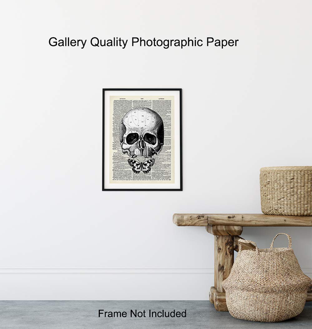 Gothic Skull Wall Art Decor for Goth Living Room & Wicca Gifts