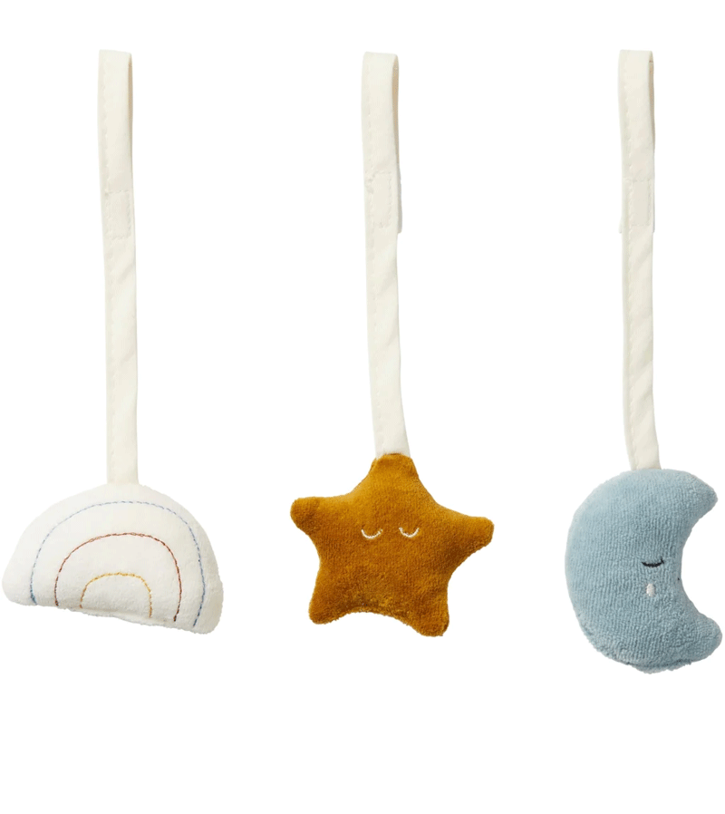Fabelab Moonbeam Mini Soft Hanging Toy - Cute Plush Baby Mobile for Nursery, Crib & Stroller - Perfect Soothing Gift for Newborns & Infants