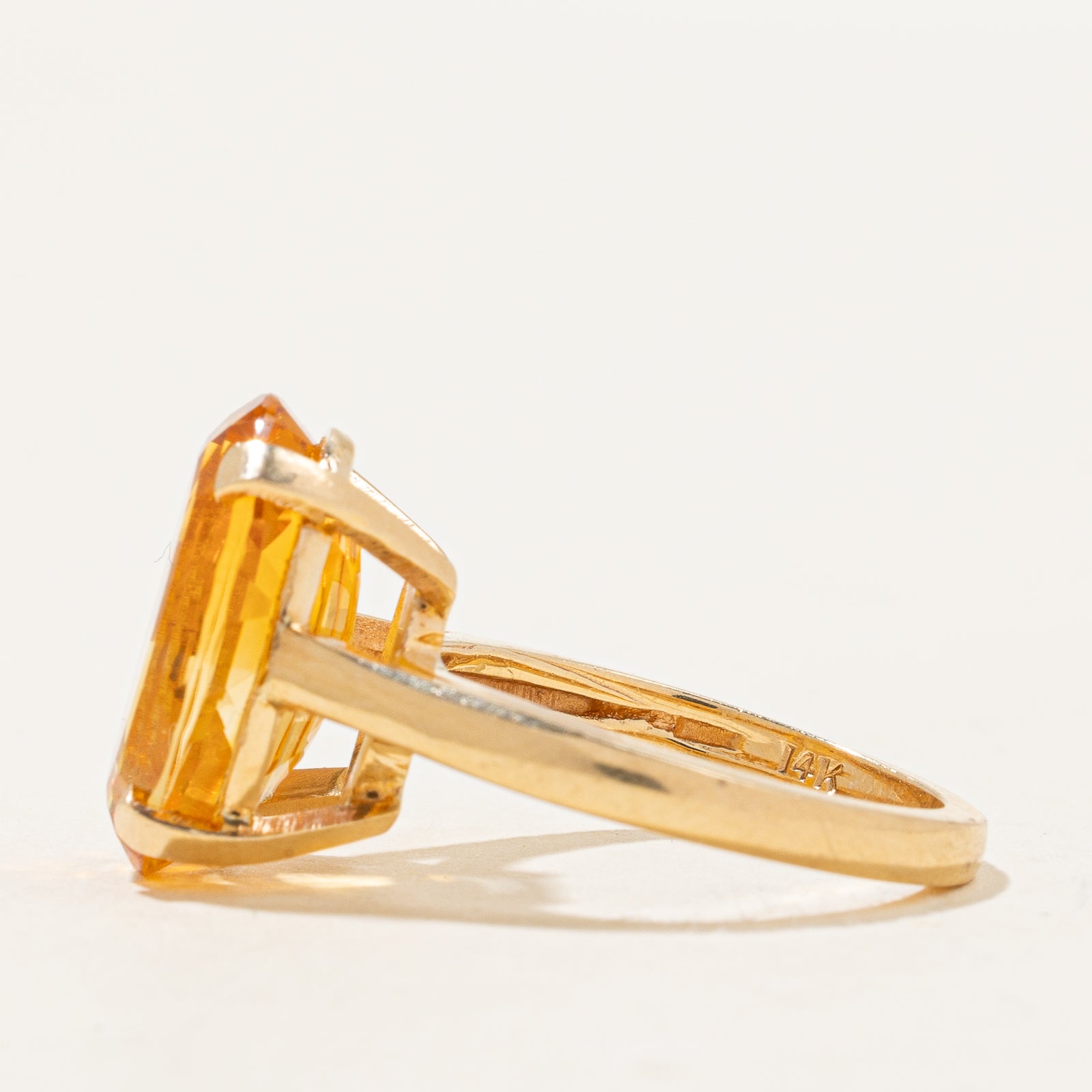 Exquisite Mandarin Citrine Cocktail Ring - 5.25 Carat Natural Gemstone, Size 5.75 - Elegant Statement Jewelry for Evening Parties, Weddings & Special Occasions