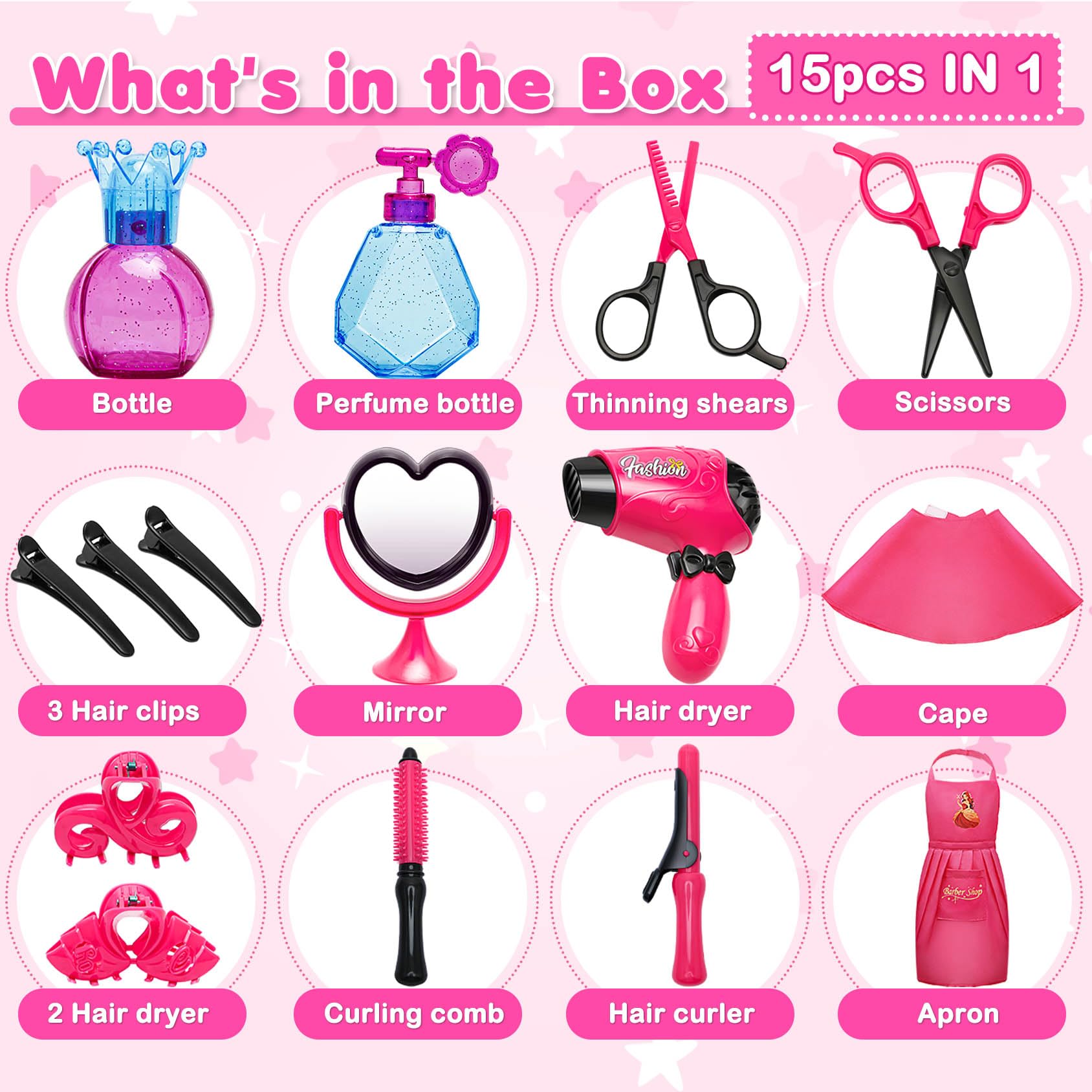 Pretend Play Hair Salon Set for Girls 3-9 Years - Perfect for Christmas & Birthday Gifts