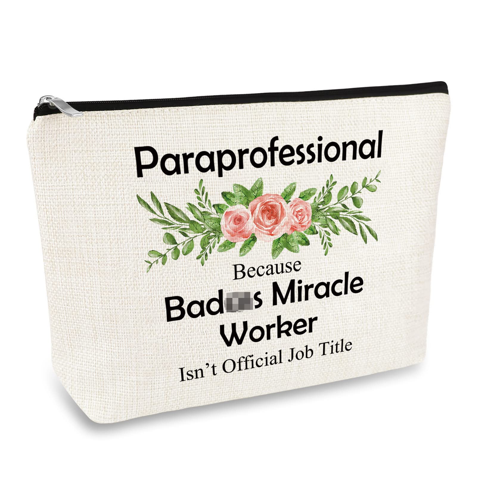 Professional Teacher Appreciation Gift Makeup Bags for Women - Cute Cosmetic Travel Pouch for Paraeducators, Counselors & School Staff - Perfect for Birthday, Graduation, Thanksgiving - Ideal for Classroom, Travel & Daily Use