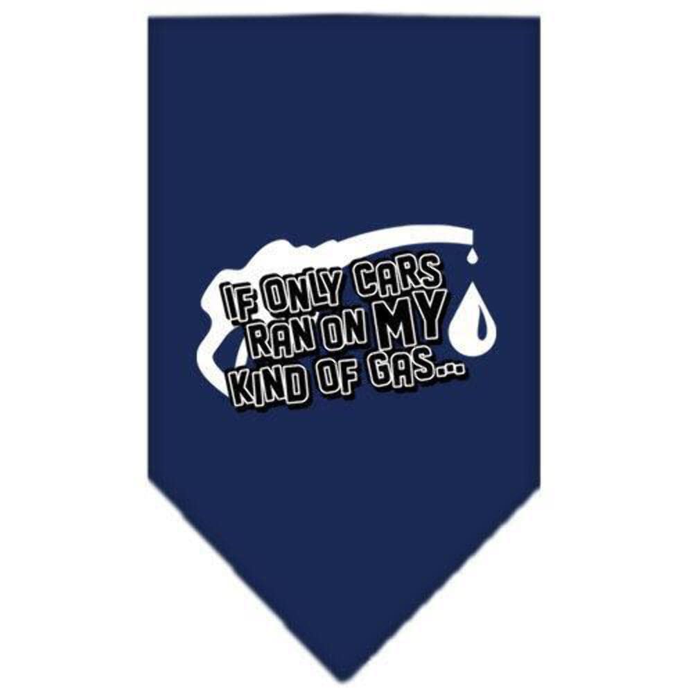 Funny Dog Bandana - 'If Only Cars Ran On My Kind Of Gas' Screen Printed Pet Bandana - Black Large Size for Medium Dogs - Perfect for Walks, Pet Parties & Photo Shoots