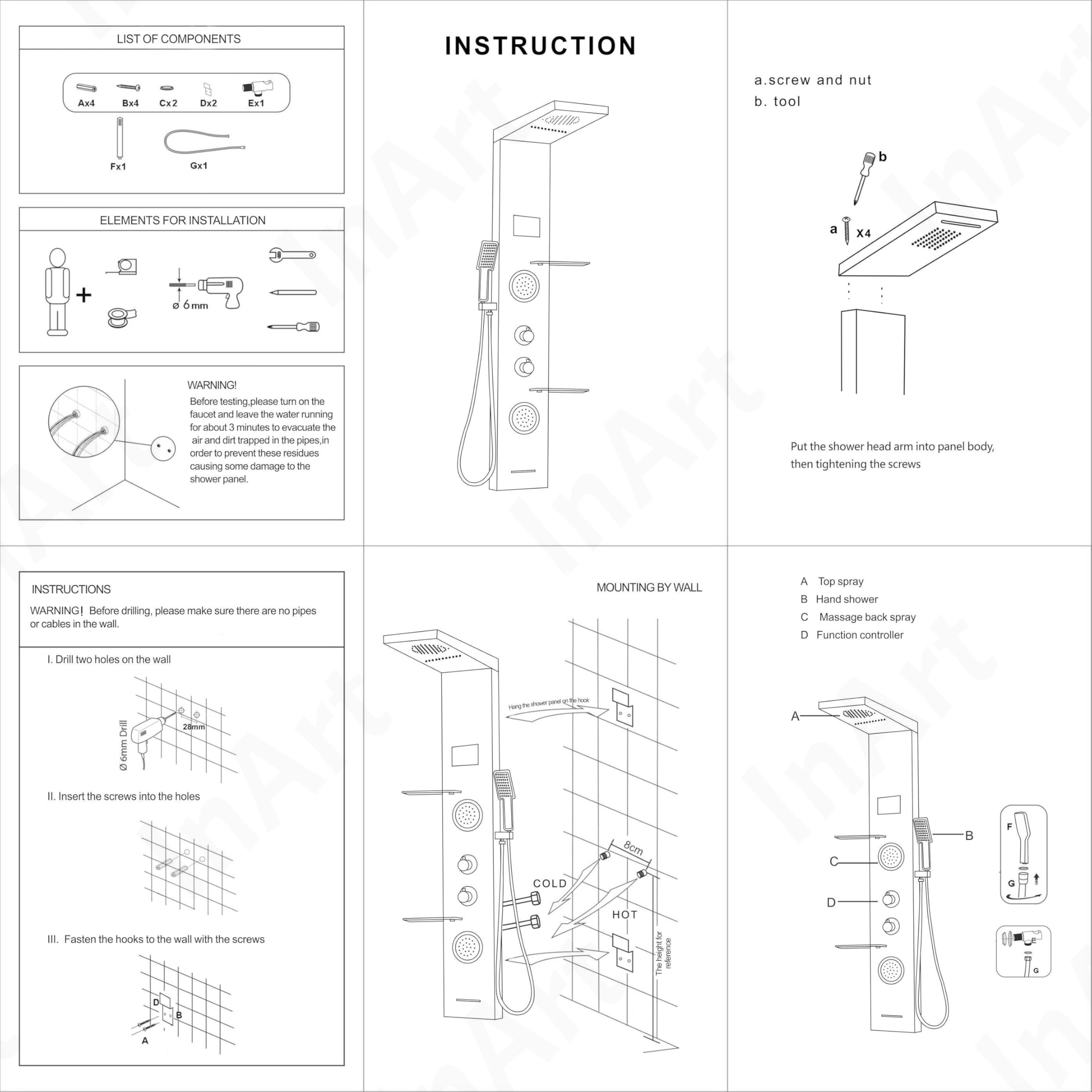 Premium Stainless Steel Shower Panel Tower System - Wall Mount Rainfall Shower Head with Massage Jets, Tub Spout & Handheld Shower in Rose Gold | Perfect for Luxury Bathroom Renovation & Spa Experience at Home