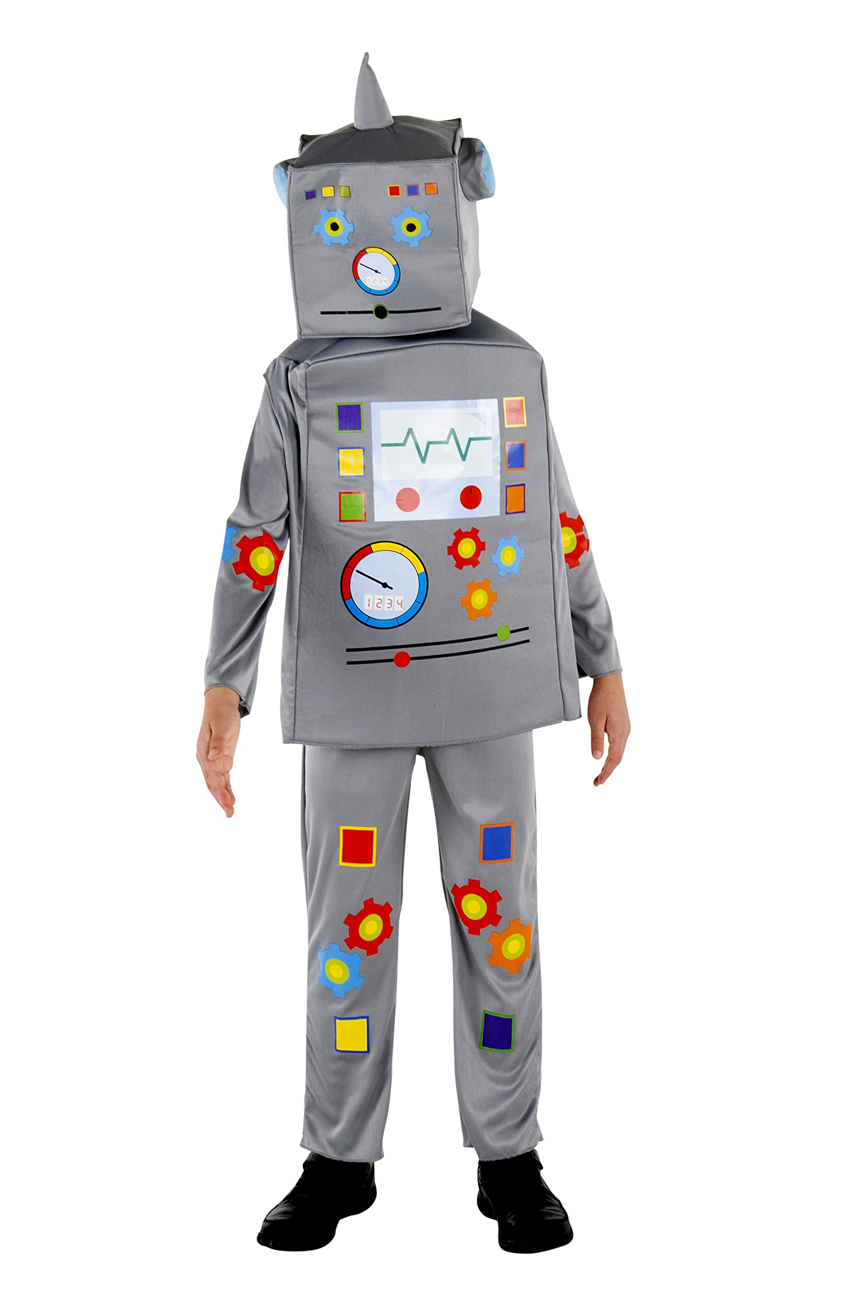 Kids Robot Costume Set - Robot Jumpsuit, Tunic & Headpiece for Dress Up & Halloween | STEM Party, Cosplay & Pretend Play