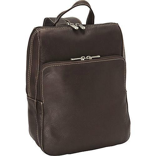 Premium Piel Leather Slim Front Pocket Backpack for Men & Women - Lightweight Travel Laptop Bag for Work, School & Daily Commute
