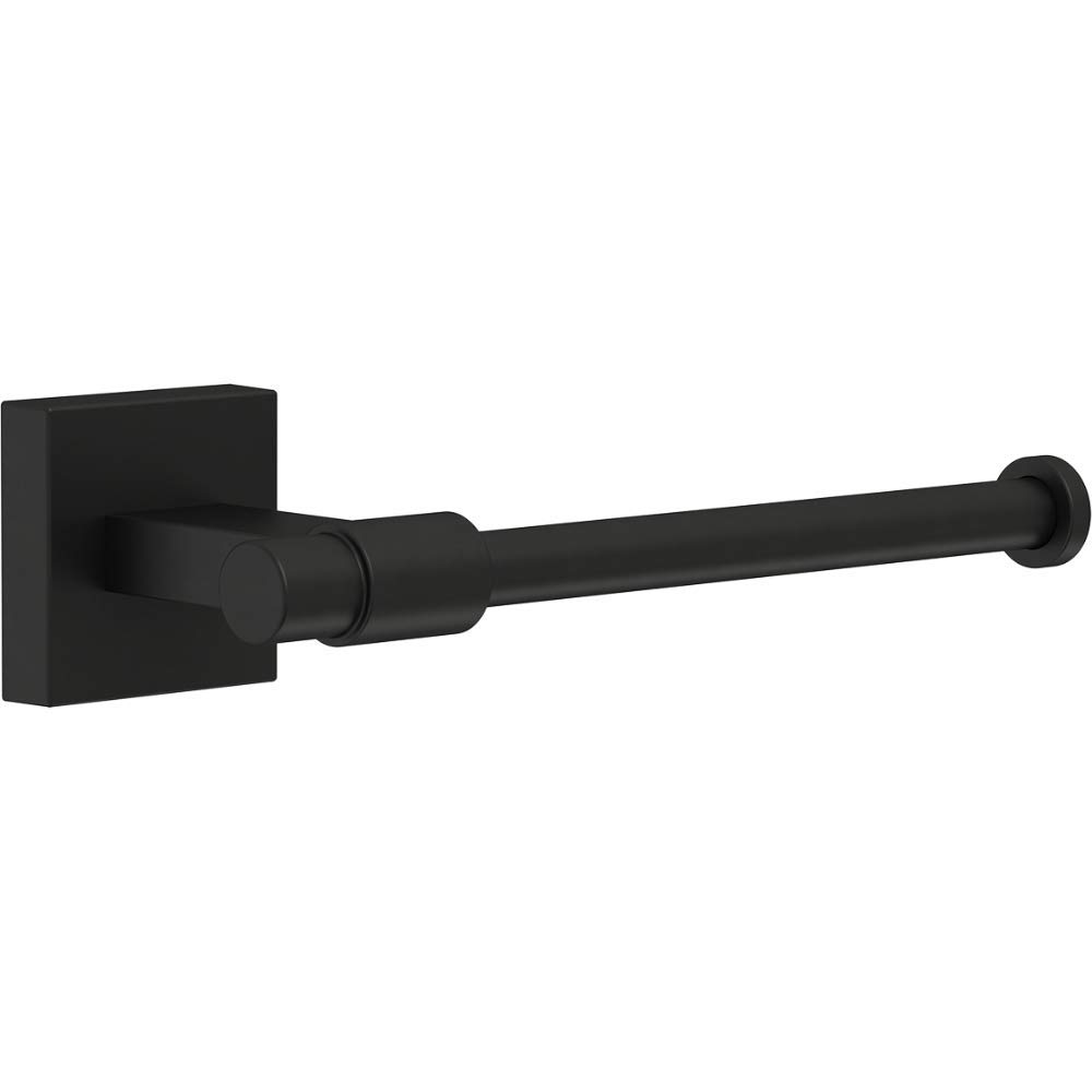 Franklin Brass Maxted Single Post Toilet Paper Holder (1-Pack) - Matte Black Bathroom Tissue Roll Holder - Wall Mounted European Style Bathroom Accessory for Home & Hotel Organization (MAX51-FB) - Perfect for Modern Bathrooms, Powder Rooms and Guest Suites