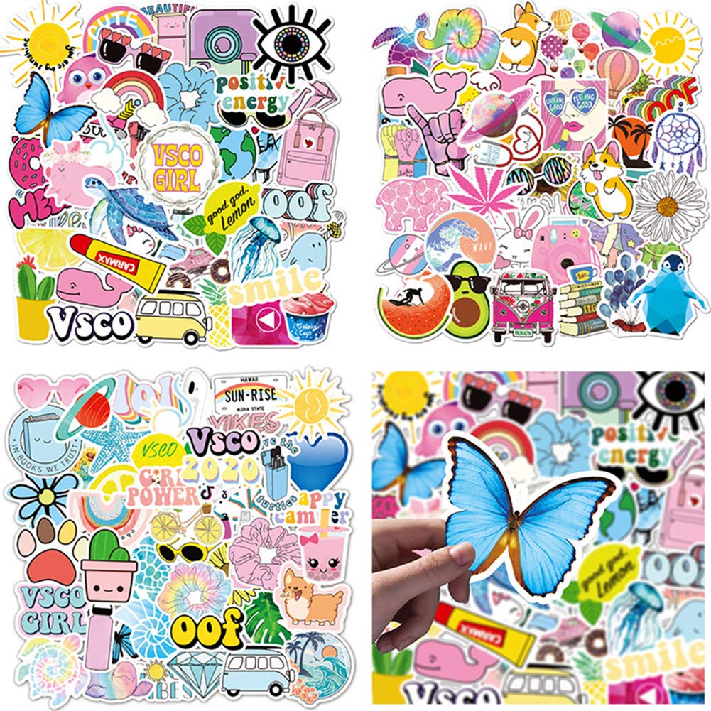 200-Piece VSCO Stickers Pack - Waterproof Cute Fashion Decals for Water Bottles, Laptops, Journals & DIY Crafts - Small Aesthetic Vinyl Stickers for Teens & Girls (Perfect for School, Office & Personalizing Accessories)
