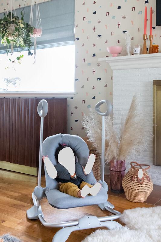 Beaba Up & Down Baby Rocker - Portable Infant Bouncer with Adjustable Recline, Soothing Vibrations & Toys for Newborns to Toddlers - Perfect for Nursery, Travel & Playtime