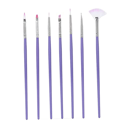 7-Piece Purple Nail Art Brush Set - Professional Multifunctional Nail Painting Brushes for DIY Nail Design, Home & Salon Use - Perfect for Gel Polish, Acrylic Nails, and Detailed Nail Art Creations