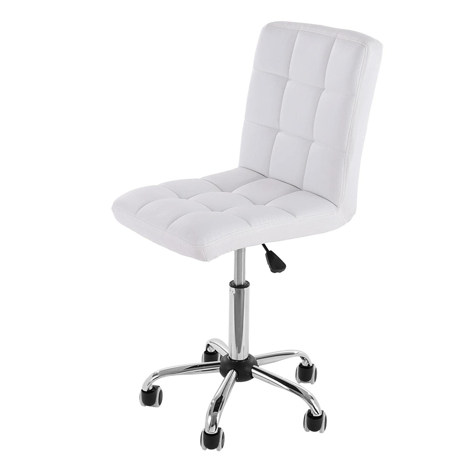 Armless Desk Chair - Ergonomic Lift Office Chair for Work, Beauty Salon & Vanity - Comfortable Home & Professional Workspace Seating Solution