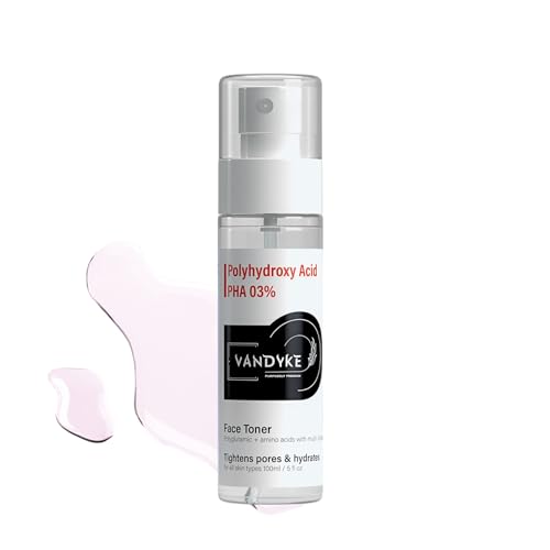 Vandyke 3% PHA Face Toner for Oily Skin - Pore Minimizer & Gentle Exfoliating Toner for Men & Women (100ml) | Daily Skincare Routine for Clear, Smooth & Balanced Skin