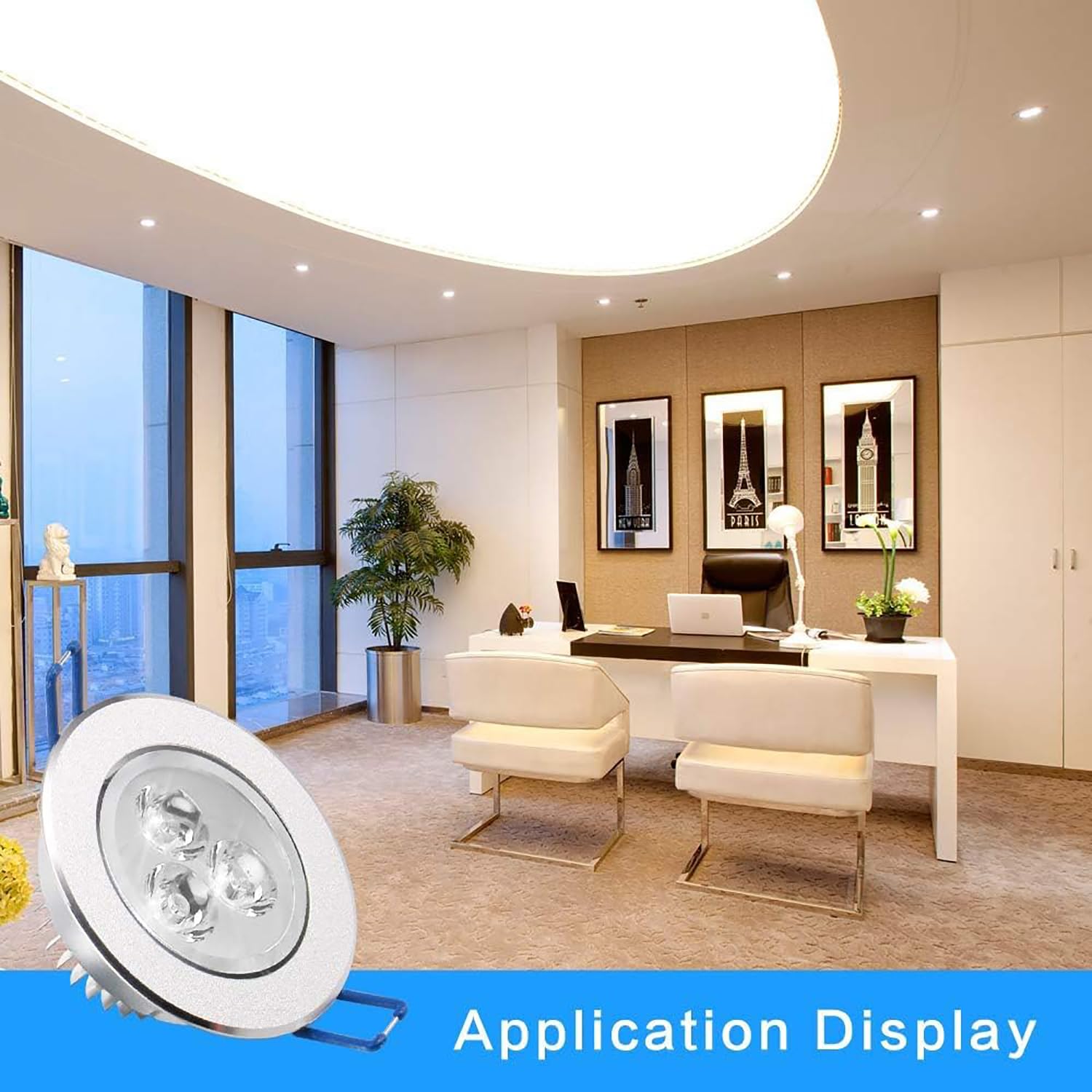 10 Pack Dimmable LED Ceiling Light Downlight 3W 110V Cool White Recessed Spotlight Fixture with LED Driver - Perfect for Kitchen, Bathroom, Closet and Hallway Lighting