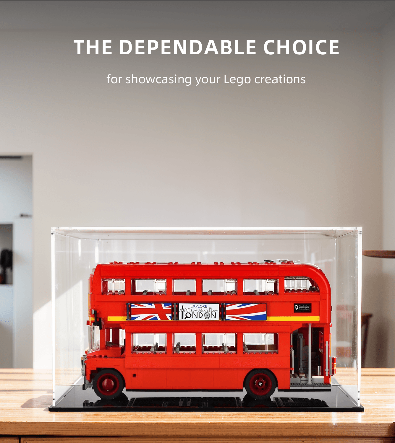 LEGO London Bus 10258 Display Case - Premium Acrylic Showcase for LEGO Creator Expert Set - Perfect for Home Decoration, Office Display & Collector's Showcase