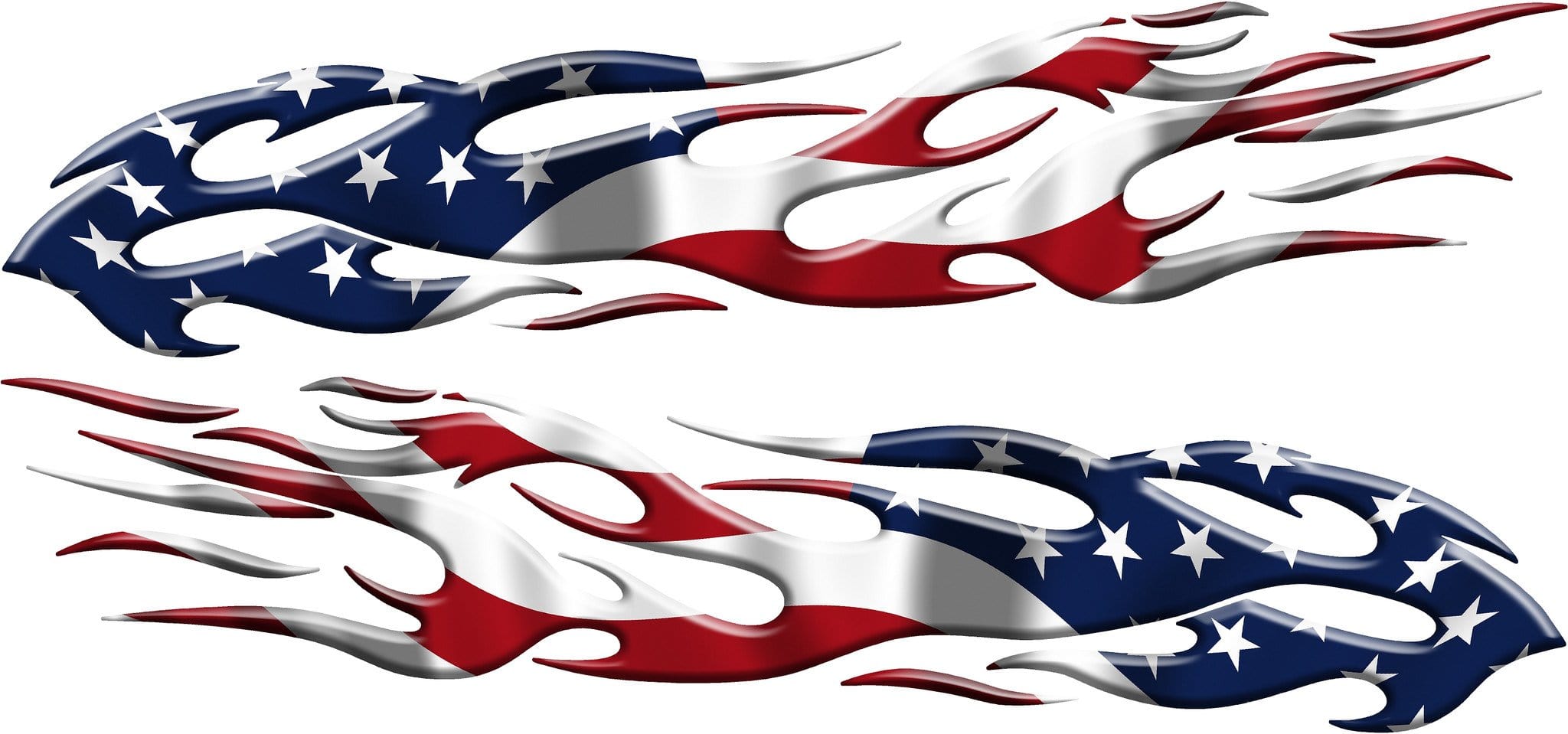 Patriotic American Flag Flames Vinyl Decals for Cars & Trucks - High-Quality Waterproof Decorative Graphics for Vehicle Windows & Body - Perfect for 4th of July, Memorial Day & Veterans Day Celebrations