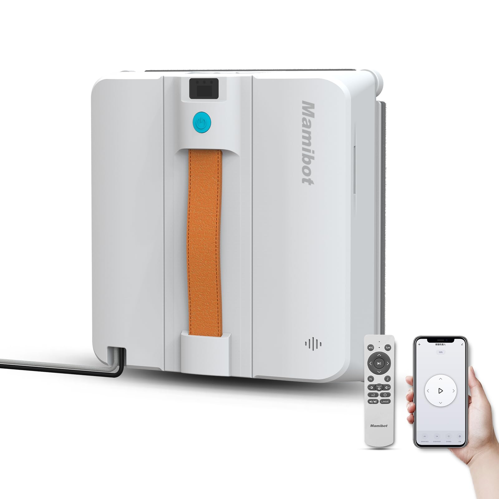 Mamibot W120-DP Smart Window Cleaning Robot with 4 Water Spray Nozzles, 3200Pa Strong Suction, Edge Detection & Multiple Cleaning Modes - App/Remote Control for Spotless Windows at Home or Office