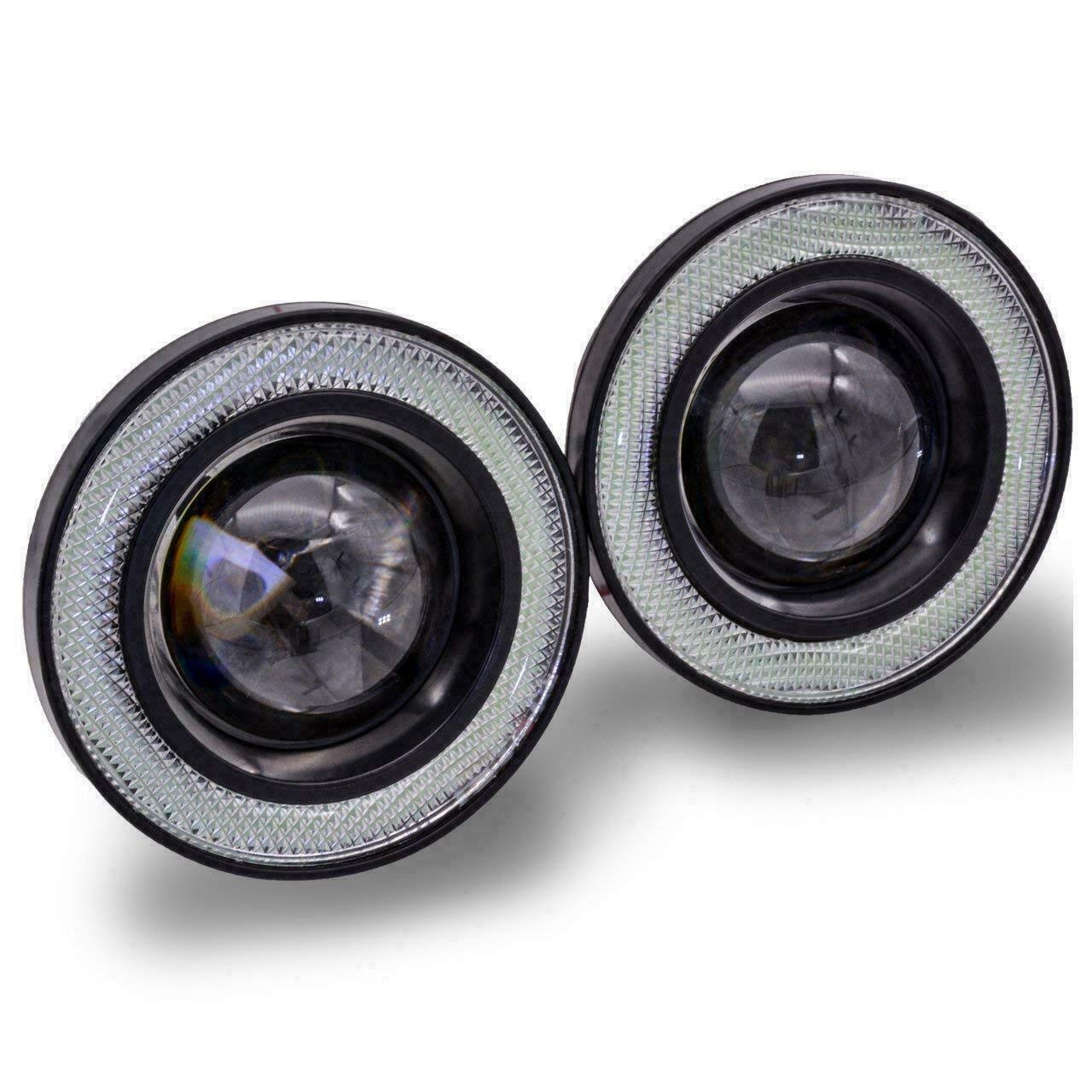 White LED Halo Fog Lights for 2000-2007 Chevy Monte Carlo - Durable Replacement Fog Lamps with Bright Halo Ring - Perfect for Night Driving & Off-Road Adventures