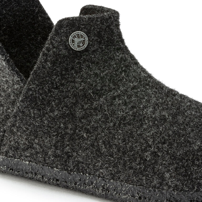 Birkenstock Andermatt Shearling Wool Felt Slippers for Women & Men - Cozy Indoor/Outdoor House Shoes - Warm Winter Home Comfort with Premium Wool Lining - Anthracite Grey