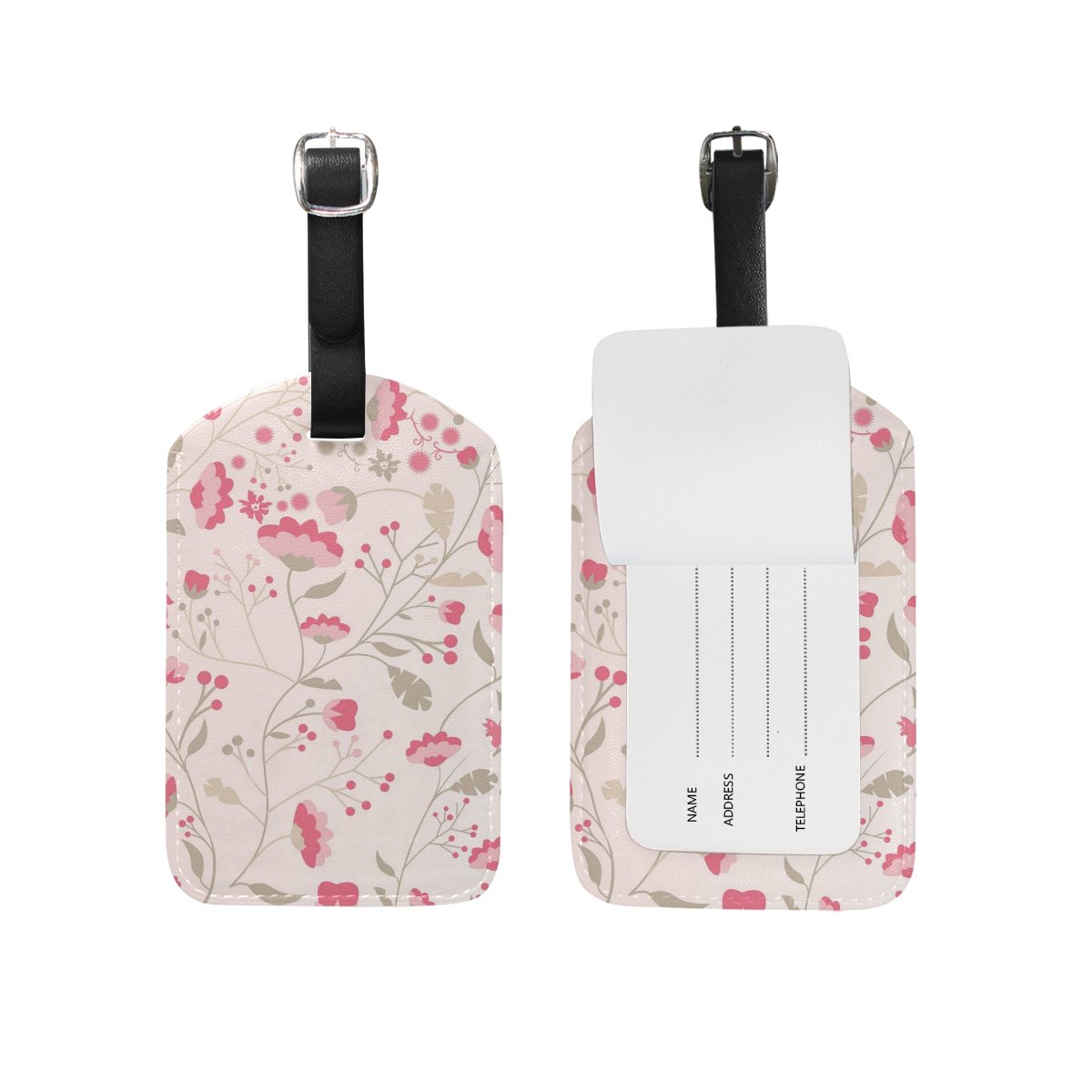 Colorful Flower Luggage Tags for Suitcases - Travel ID Identifier with Privacy Cover - Perfect for Airports, Cruise Ships & Business Trips
