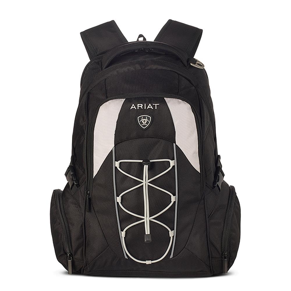 ARIAT Unisex Logo Backpack for Men & Women - Durable Black School Backpack with Adjustable Straps - Perfect for College, Travel & Work Commute