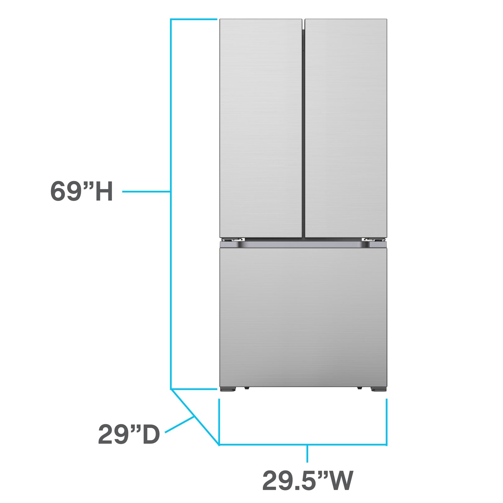 Avanti FFFDS175L3S 17.5 Cu. Ft. Frost Free French Door Refrigerator in Stainless Steel - Energy Efficient Kitchen Appliance for Modern Homes & Restaurants