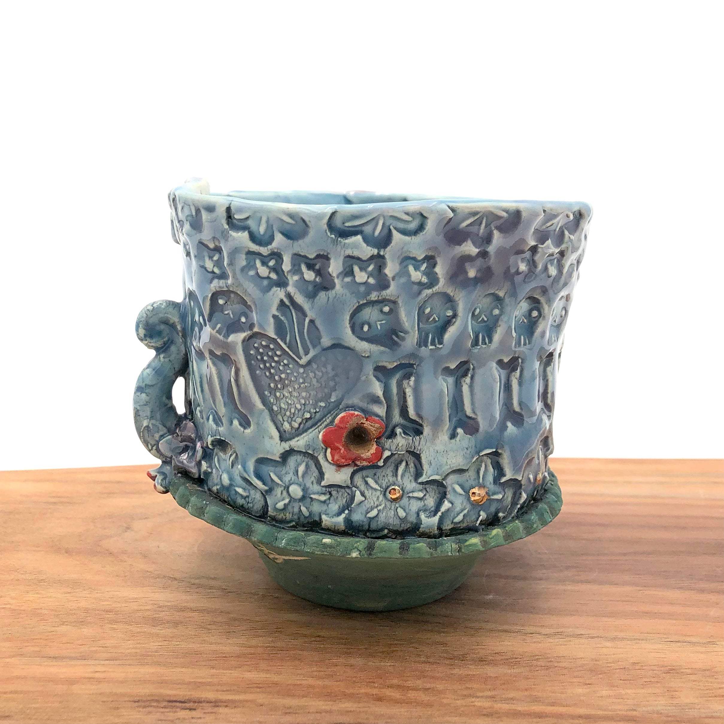 Susan Speck Tea Bowl - Skullishious Series Ceramic Cup for Tea, Coffee & Matcha | Unique Handmade Gift for Tea Lovers, Halloween Decor & Gothic Home Decor