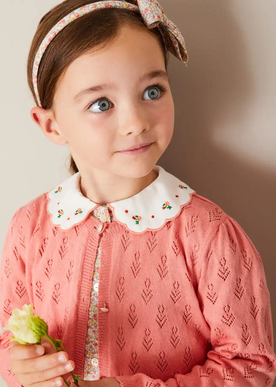 Coral Floral Hairband for Women - Elegant Floral Headband Hair Accessory for Weddings, Parties & Everyday Wear
