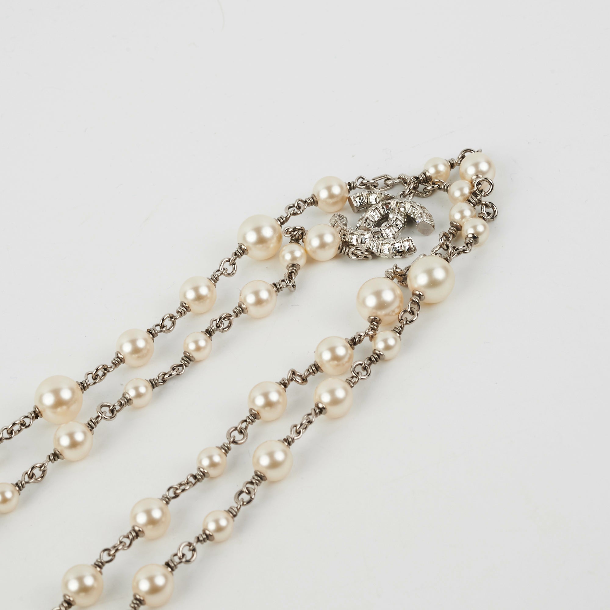 Chanel CC Logo Pearl Necklace - Elegant Costume Jewelry for Women | Perfect for Parties, Weddings & Special Occasions