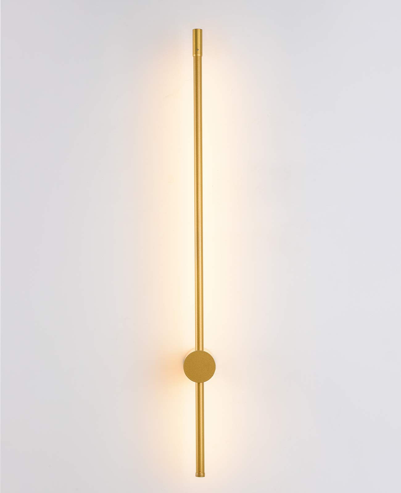 Dimmable LED Wall Sconce - 360° Rotatable Cylinder Reading Light for Bedroom, Living Room & Hallway - 31.5 Inch Gold Wall Lamp Fixture (Perfect for Night Reading, Ambient Lighting & Home Decor)
