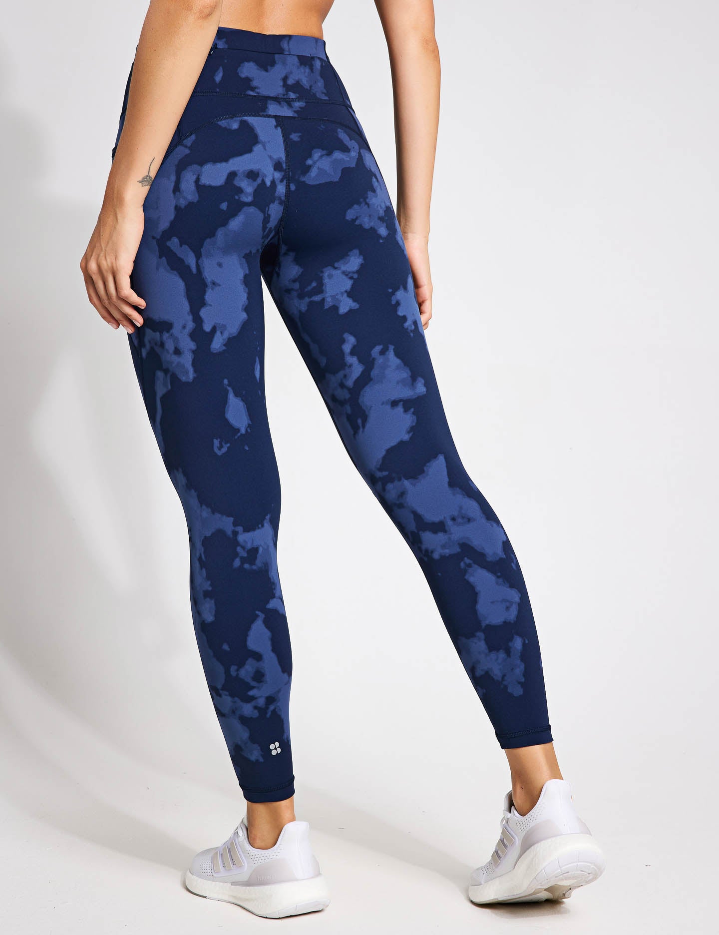 Power 7/8 Gym Leggings for Women - Blue Fade Print High Waist Workout Yoga Pants - Perfect for Running, Training & Fitness