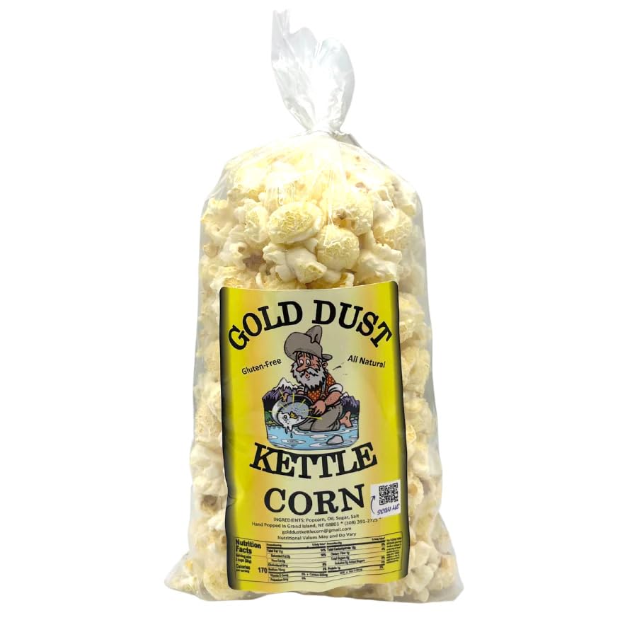 Premium Gold Dust Kettle Corn - Sweet & Salty Non-GMO Popcorn Snack | Fresh Popped in Nebraska | 2.5oz Bags (4-Pack) | Perfect for Movie Nights, Parties & Road Trips