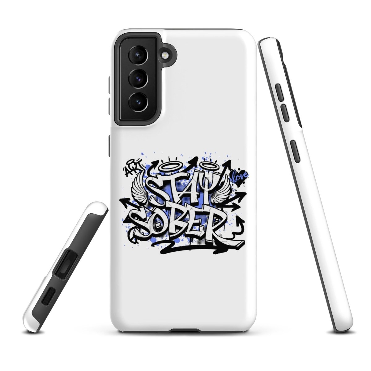 Stay Sober Graffiti Samsung Phone Case - Trendy Protective Cover for Galaxy S21/S20/Note 20 - Perfect for Nightlife, Concerts & Urban Fashion