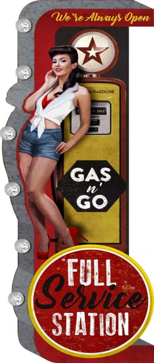 Vintage Double-Sided Marquee LED Sign - Retro Wall Decor for Home, Game Room, Bar, Man Cave, Garage & Bedroom - 25