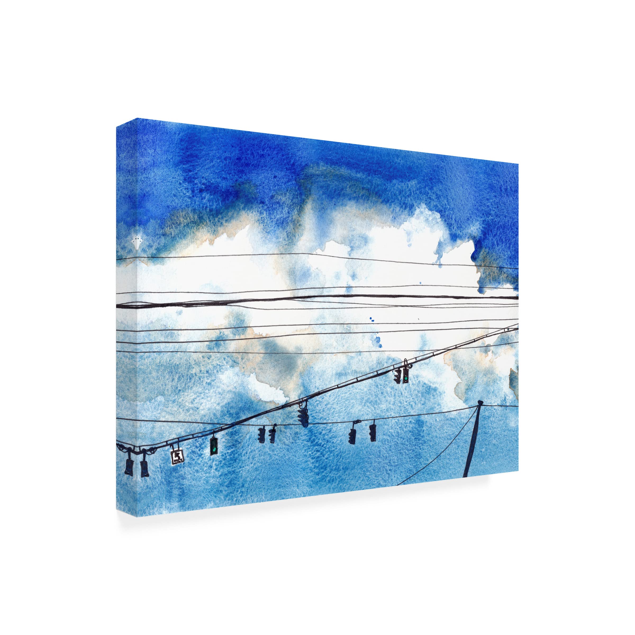 Paul McCreery 'Urban Lines & Poles IV' Modern Canvas Wall Art - Handmade Home Decor for Living Room, Bedroom & Office - Premium Trademark Fine Art Collection