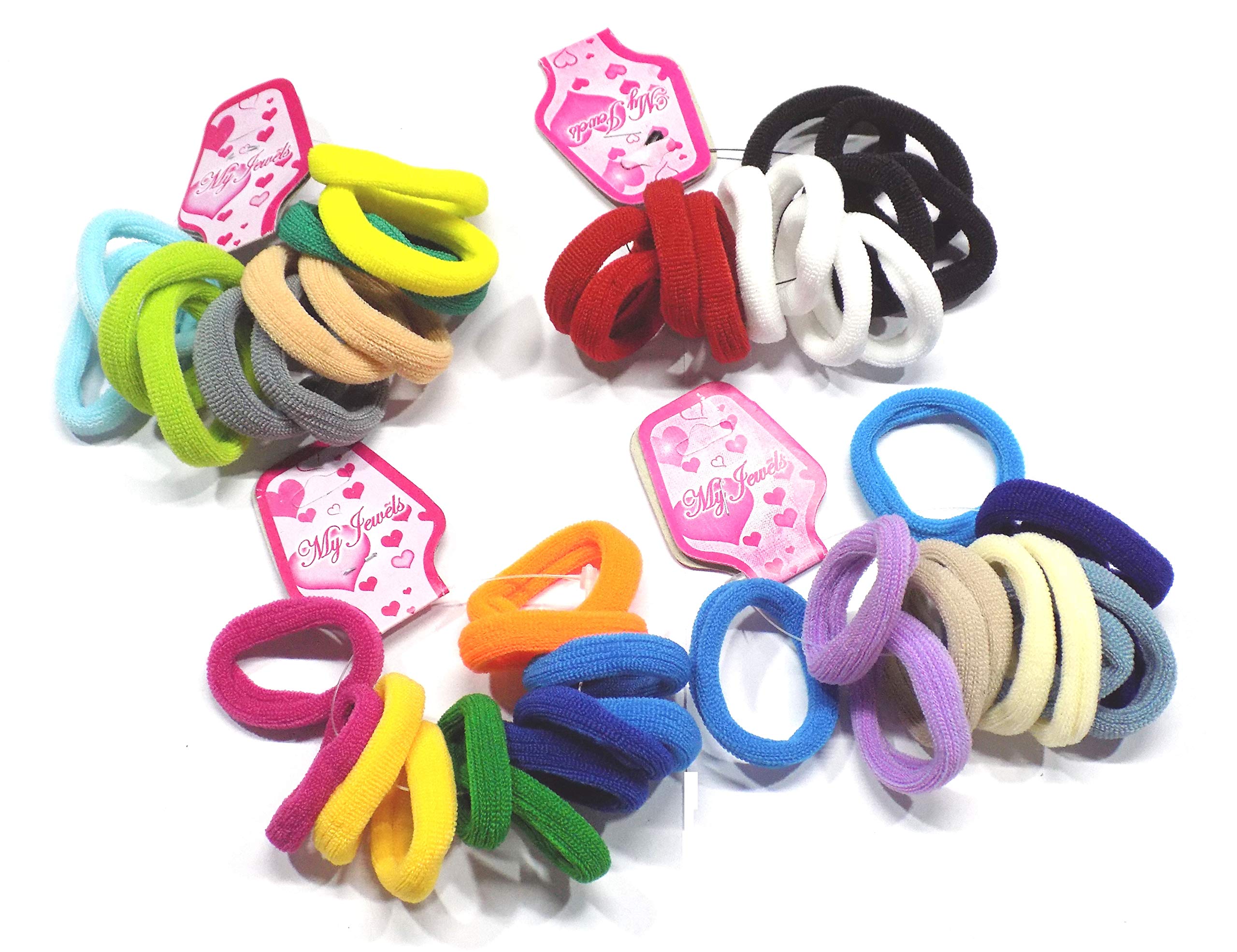 50 Pcs Hair Rubber Bands for Women - Soft Elastic Ponytail Holders for Braiding, Workout & Daily Use