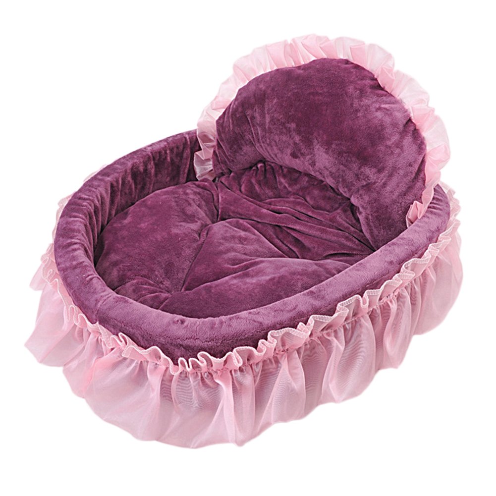 Wyhweilong Lovely Princess Pet Bed - Soft & Cozy Cat & Dog Bed for Small Pets (Size: 40x45cm, Purple) - Perfect for Bedroom, Living Room & Pet Travel