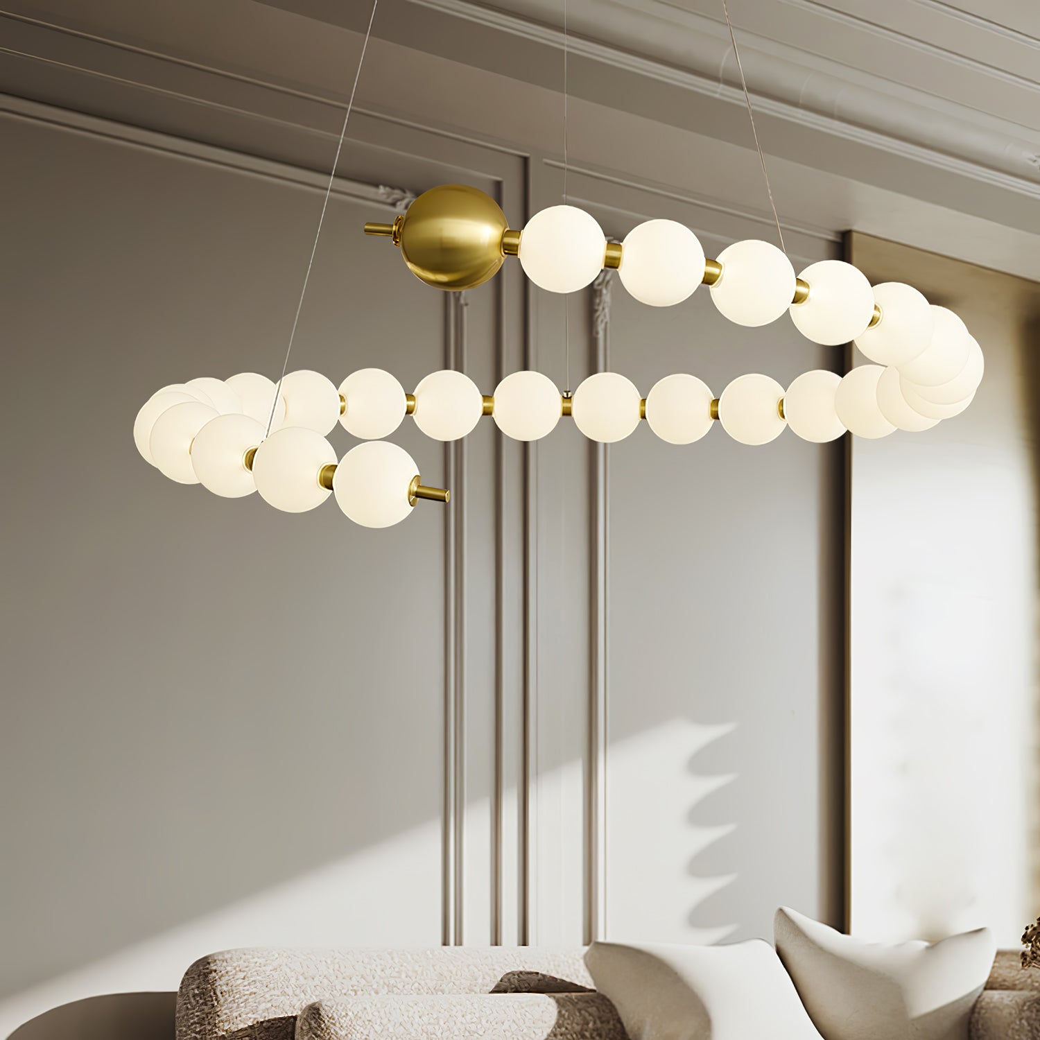 Elegant Acrylic Pearls Chandelier - Crystal-Like Ceiling Light Fixture for Dining Room, Bedroom & Living Room Decor