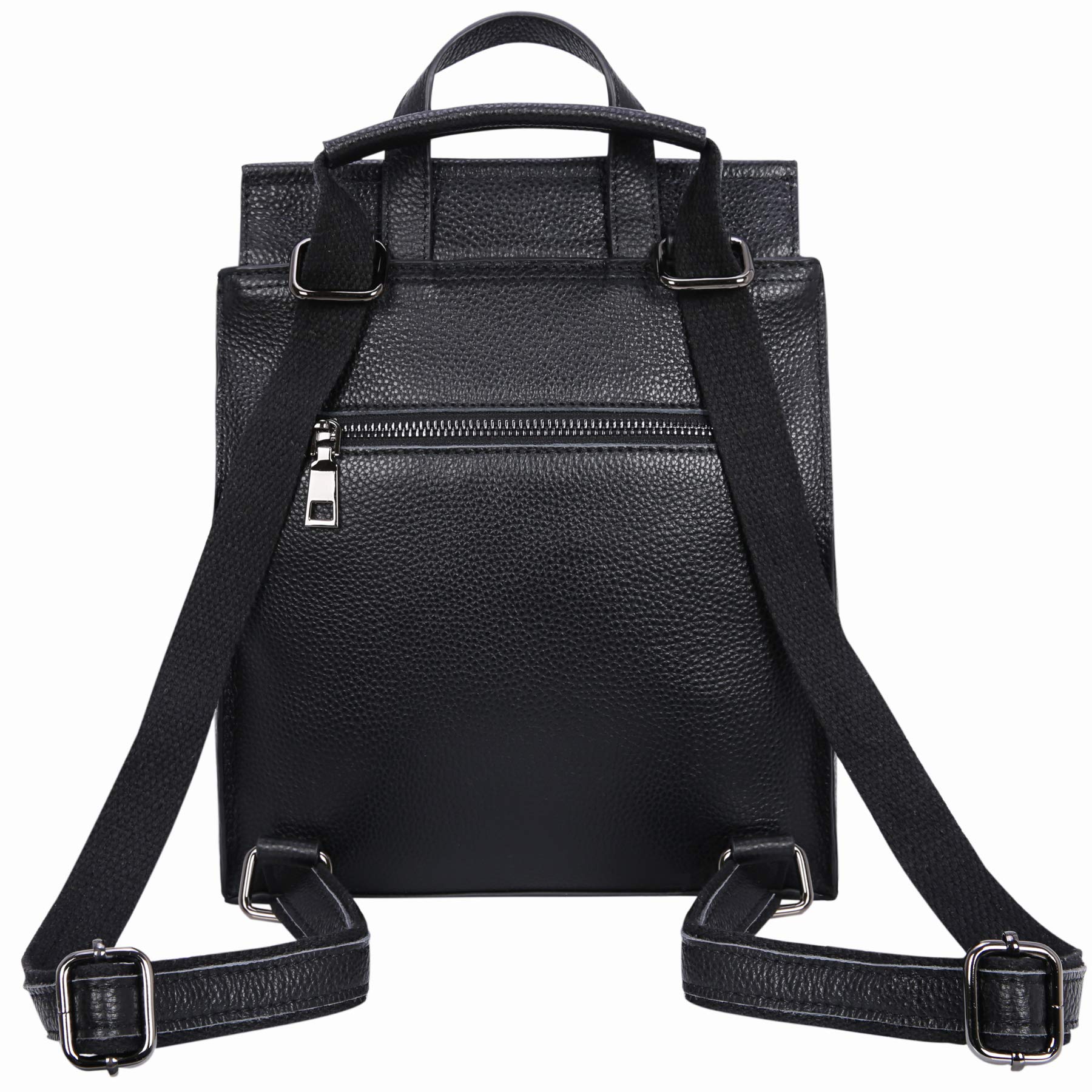 HESHE Convertible Leather Backpack Purse for Women - Fashionable Satchel Handbag & Travel Backpack - Multi-Functional Everything Bag (Black) | Perfect for Work, School, Commuting & Weekend Getaways