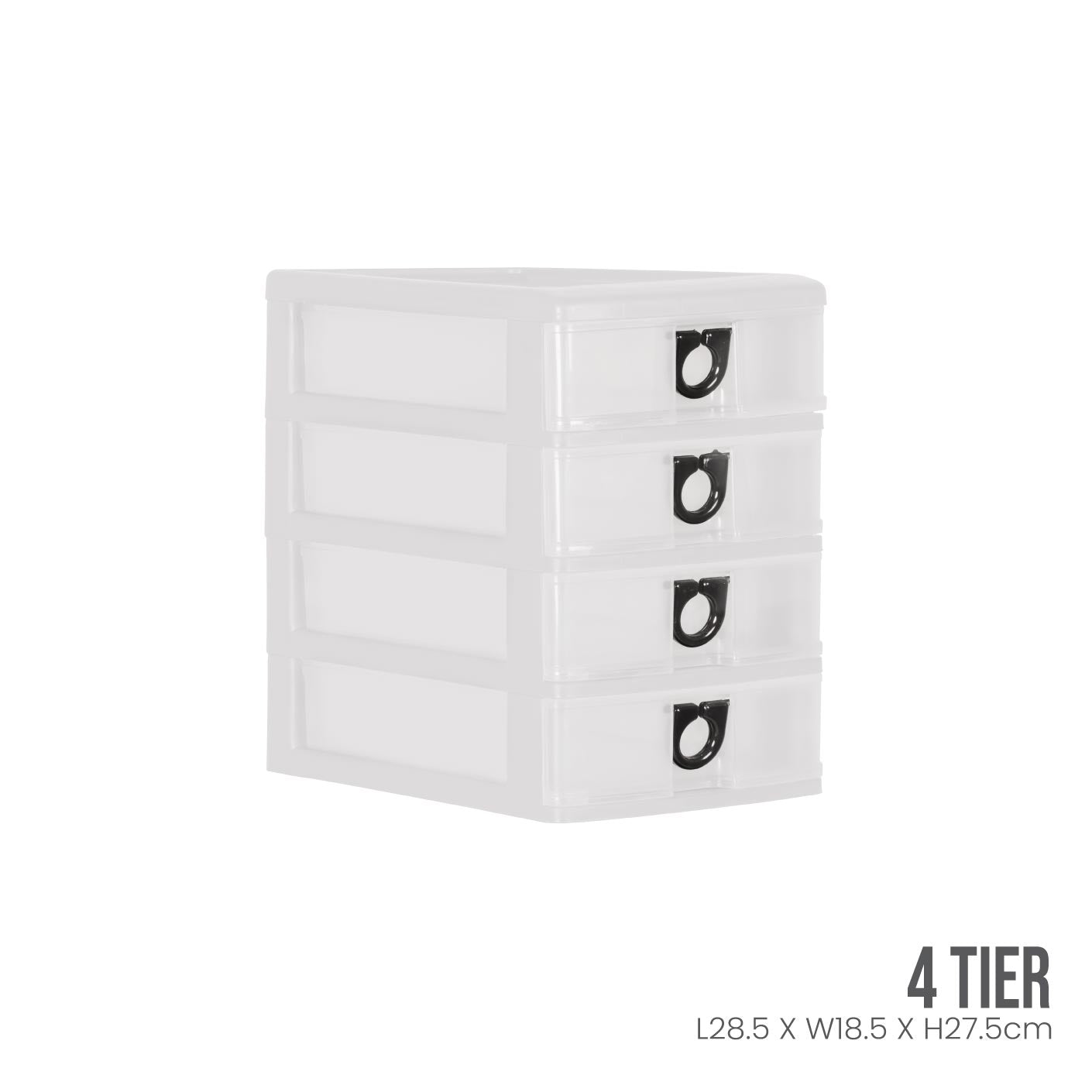 WHITE FRAME - TRANSLUCENT DRAWER (301-4WF-TPT)