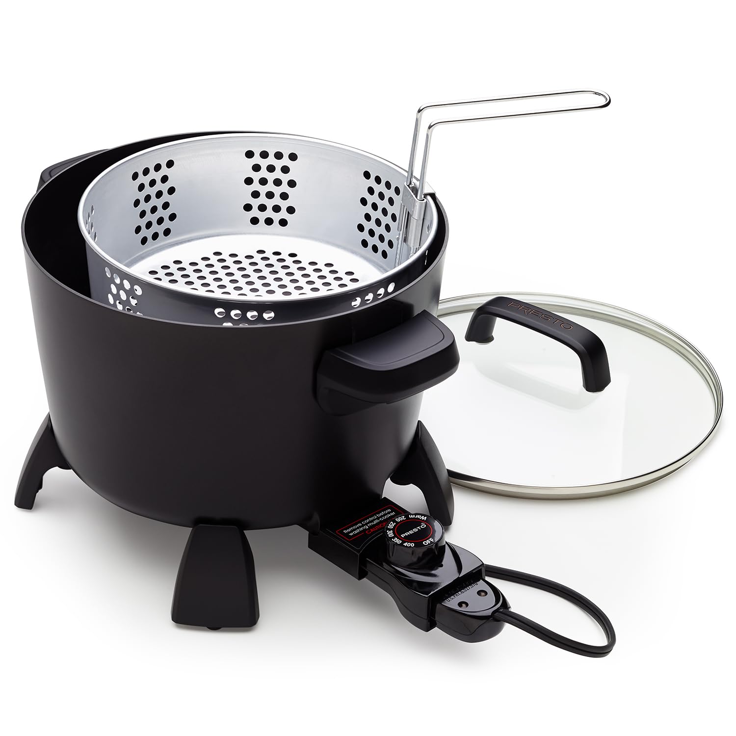 Presto 8-Quart Stainless Steel Multi-Cooker - Electric Deep Fryer, Steamer & Stock Pot for Home Kitchen - Perfect for Frying Chicken, Steaming Seafood & Cooking Large Batches of Soup or Pasta