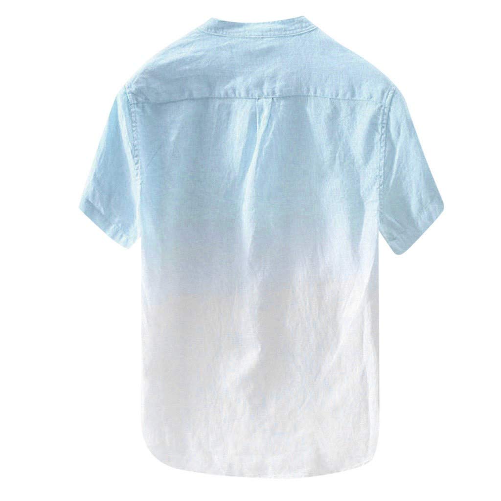 Men's Cotton Gradient Dyed T-Shirt - Breathable Summer Shirt with Collar for Casual Wear | Perfect for Outdoor Activities, Travel & Daily Comfort