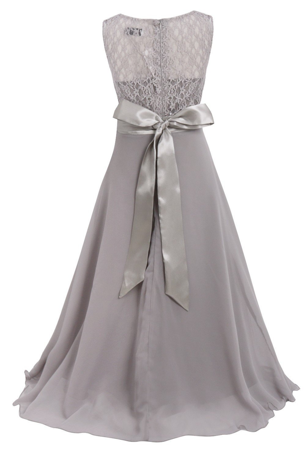 YiZYiF Girls Lace Maxi Dress - Elegant Long Chiffon Pageant Gown for Weddings, Formal Events & Special Occasions | Perfect for Flower Girls, First Communion & Birthday Parties