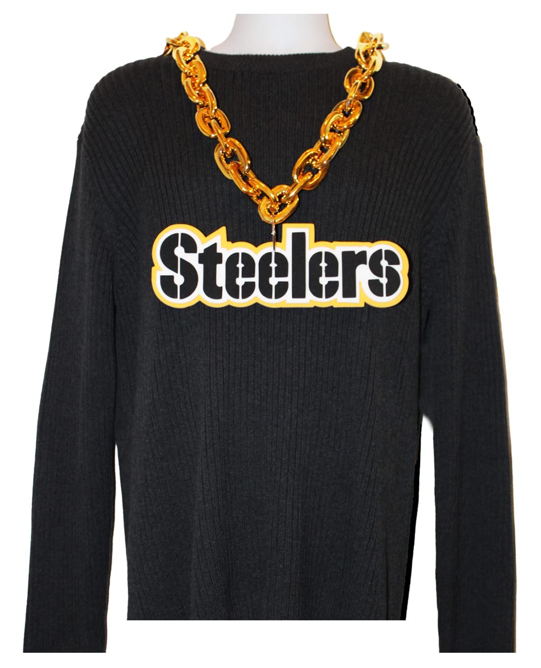 Aminco NFL Pittsburgh Steelers Team Fan Chain Necklace - 18K Gold Plated Football Jewelry for Men & Women - Perfect for Game Day, Tailgating & Sports Events